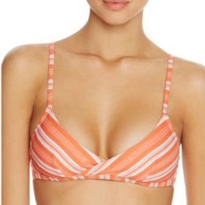 SOLD! MINKPINK Coral Striped Bikini Top